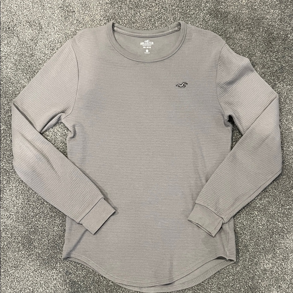 Hollister Heather Gray Waffle Knit Top Mens Size XS